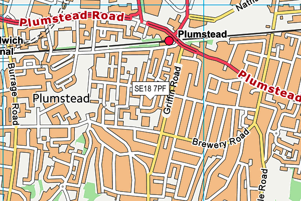 SE18 7PF map - OS VectorMap District (Ordnance Survey) SE18 7PF map - OS VectorMap District (Ordnance Survey)