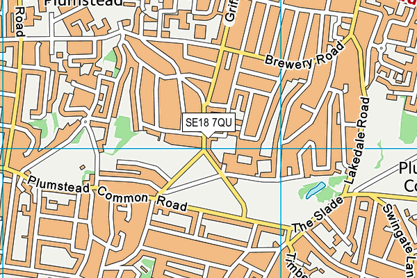 SE18 7QU map - OS VectorMap District (Ordnance Survey) SE18 7QU map - OS VectorMap District (Ordnance Survey)