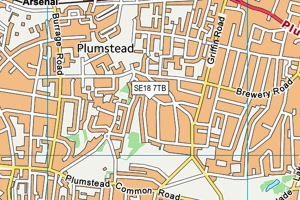 SE18 7TB map - OS VectorMap District (Ordnance Survey) SE18 7TB map - OS VectorMap District (Ordnance Survey)