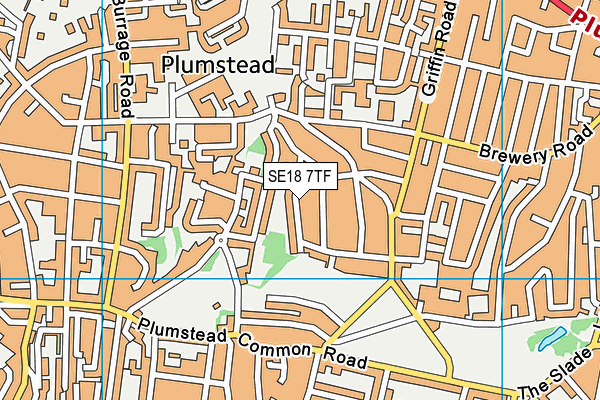 SE18 7TF map - OS VectorMap District (Ordnance Survey)