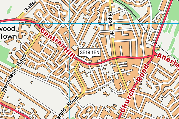 SE19 1EN map - OS VectorMap District (Ordnance Survey) SE19 1EN map - OS VectorMap District (Ordnance Survey)