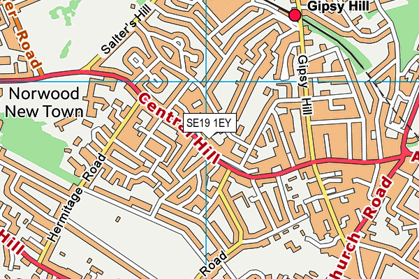 SE19 1EY map - OS VectorMap District (Ordnance Survey) SE19 1EY map - OS VectorMap District (Ordnance Survey)