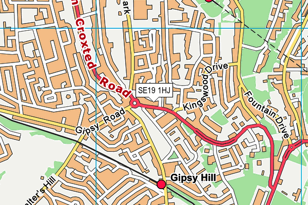 SE19 1HJ map - OS VectorMap District (Ordnance Survey)