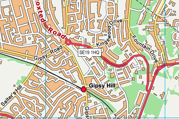 SE19 1HQ map - OS VectorMap District (Ordnance Survey) SE19 1HQ map - OS VectorMap District (Ordnance Survey)