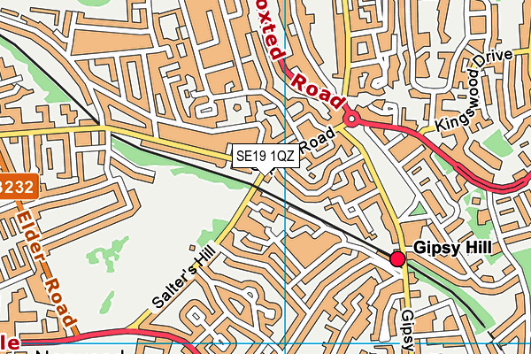 SE19 1QZ map - OS VectorMap District (Ordnance Survey) SE19 1QZ map - OS VectorMap District (Ordnance Survey)