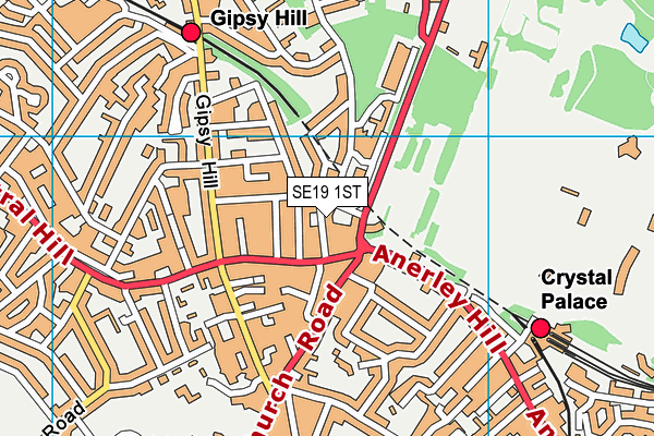 SE19 1ST map - OS VectorMap District (Ordnance Survey) SE19 1ST map - OS VectorMap District (Ordnance Survey)