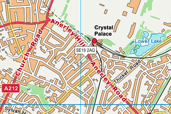 SE19 2AQ map - OS VectorMap District (Ordnance Survey) SE19 2AQ map - OS VectorMap District (Ordnance Survey)
