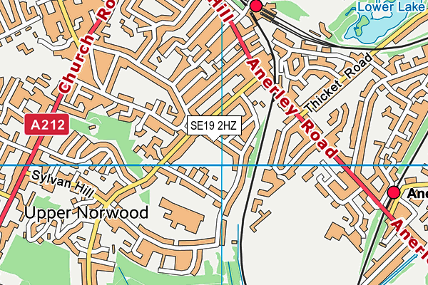 SE19 2HZ map - OS VectorMap District (Ordnance Survey) SE19 2HZ map - OS VectorMap District (Ordnance Survey)