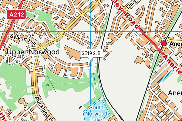 SE19 2JB map - OS VectorMap District (Ordnance Survey) SE19 2JB map - OS VectorMap District (Ordnance Survey)