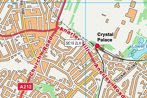 SE19 2LH map - OS VectorMap District (Ordnance Survey) SE19 2LH map - OS VectorMap District (Ordnance Survey)
