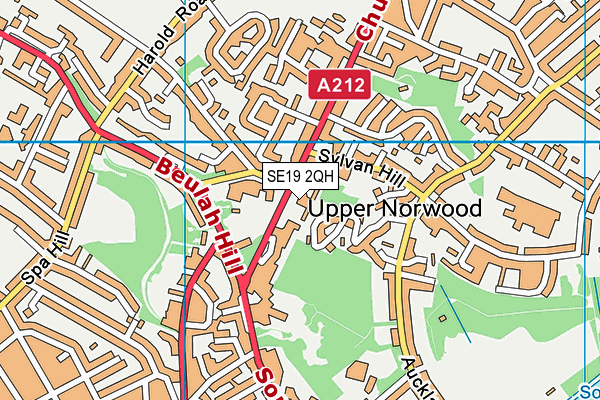 SE19 2QH map - OS VectorMap District (Ordnance Survey) SE19 2QH map - OS VectorMap District (Ordnance Survey)