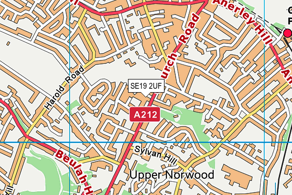 SE19 2UF map - OS VectorMap District (Ordnance Survey) SE19 2UF map - OS VectorMap District (Ordnance Survey)
