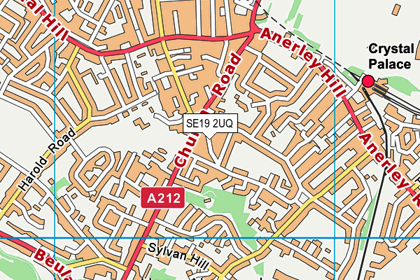 SE19 2UQ map - OS VectorMap District (Ordnance Survey) SE19 2UQ map - OS VectorMap District (Ordnance Survey)