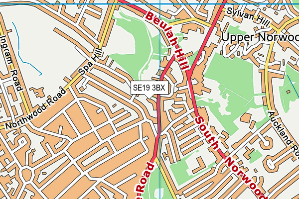 SE19 3BX map - OS VectorMap District (Ordnance Survey) SE19 3BX map - OS VectorMap District (Ordnance Survey)