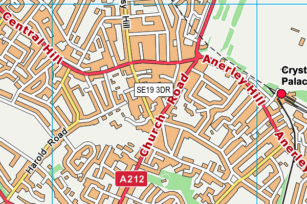 SE19 3DR map - OS VectorMap District (Ordnance Survey) SE19 3DR map - OS VectorMap District (Ordnance Survey)