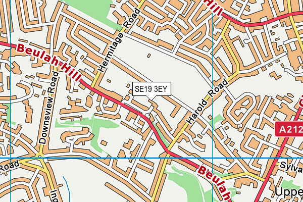 SE19 3EY map - OS VectorMap District (Ordnance Survey)