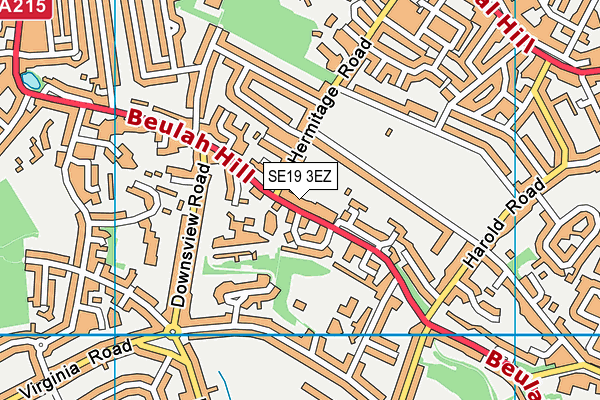SE19 3EZ map - OS VectorMap District (Ordnance Survey)