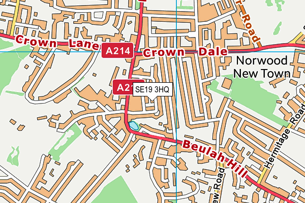 SE19 3HQ map - OS VectorMap District (Ordnance Survey) SE19 3HQ map - OS VectorMap District (Ordnance Survey)