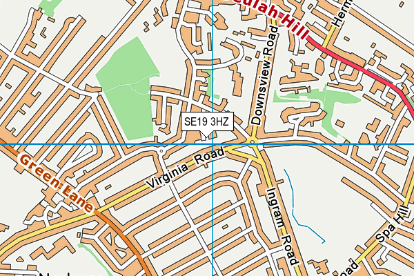 SE19 3HZ map - OS VectorMap District (Ordnance Survey) SE19 3HZ map - OS VectorMap District (Ordnance Survey)