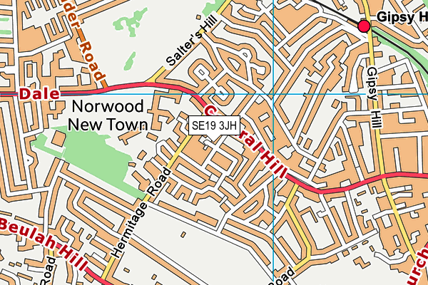 SE19 3JH map - OS VectorMap District (Ordnance Survey) SE19 3JH map - OS VectorMap District (Ordnance Survey)