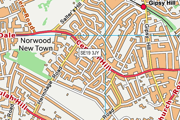 SE19 3JY map - OS VectorMap District (Ordnance Survey) SE19 3JY map - OS VectorMap District (Ordnance Survey)