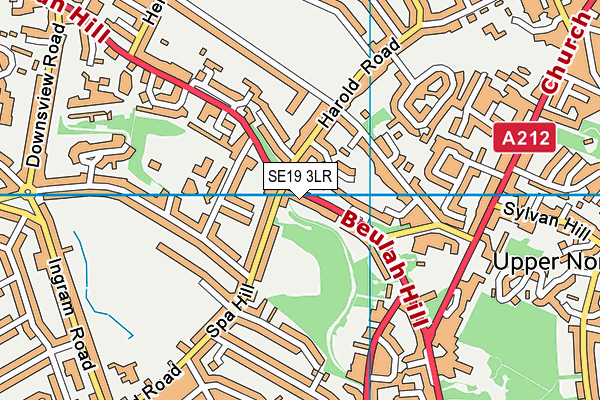 SE19 3LR map - OS VectorMap District (Ordnance Survey) SE19 3LR map - OS VectorMap District (Ordnance Survey)