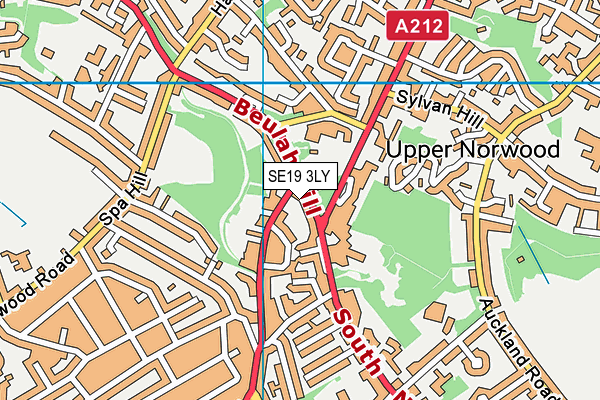 SE19 3LY map - OS VectorMap District (Ordnance Survey) SE19 3LY map - OS VectorMap District (Ordnance Survey)
