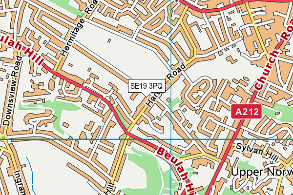 SE19 3PQ map - OS VectorMap District (Ordnance Survey) SE19 3PQ map - OS VectorMap District (Ordnance Survey)