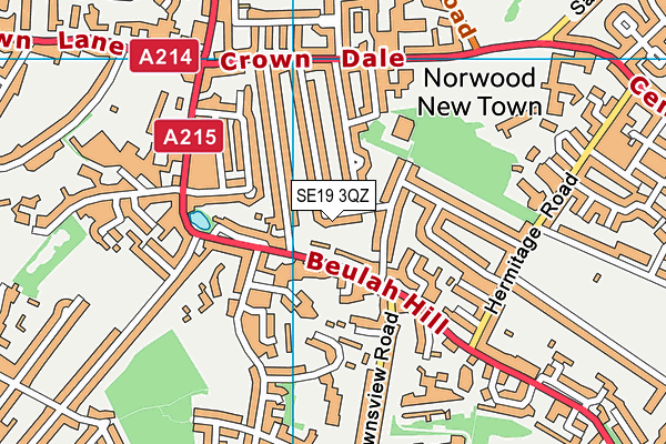 SE19 3QZ map - OS VectorMap District (Ordnance Survey) SE19 3QZ map - OS VectorMap District (Ordnance Survey)