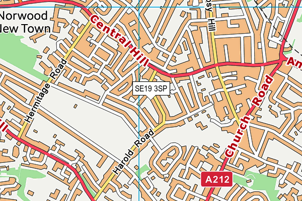 SE19 3SP map - OS VectorMap District (Ordnance Survey) SE19 3SP map - OS VectorMap District (Ordnance Survey)