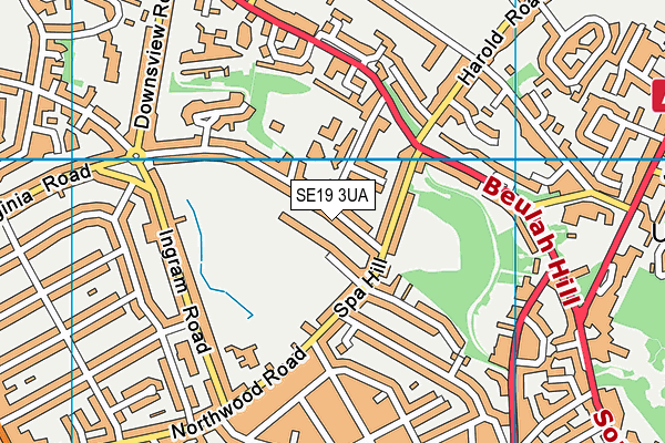 SE19 3UA map - OS VectorMap District (Ordnance Survey) SE19 3UA map - OS VectorMap District (Ordnance Survey)