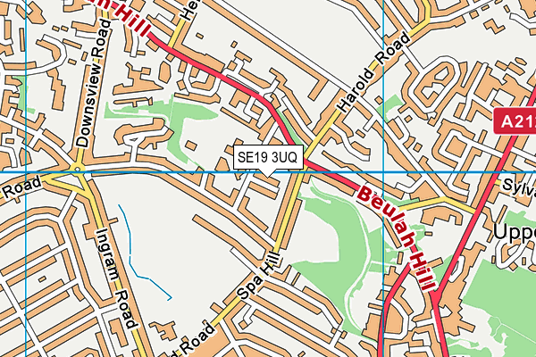 SE19 3UQ map - OS VectorMap District (Ordnance Survey)