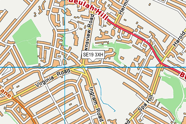 SE19 3XH map - OS VectorMap District (Ordnance Survey) SE19 3XH map - OS VectorMap District (Ordnance Survey)