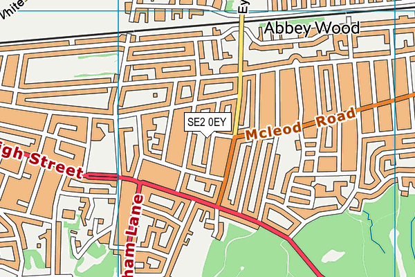 SE2 0EY map - OS VectorMap District (Ordnance Survey) SE2 0EY map - OS VectorMap District (Ordnance Survey)