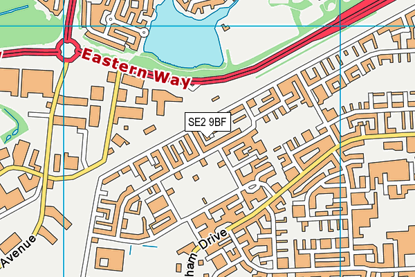 SE2 9BF map - OS VectorMap District (Ordnance Survey) SE2 9BF map - OS VectorMap District (Ordnance Survey)