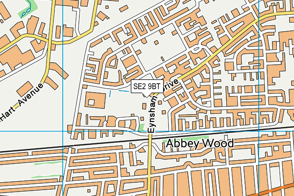 SE2 9BT map - OS VectorMap District (Ordnance Survey) SE2 9BT map - OS VectorMap District (Ordnance Survey)