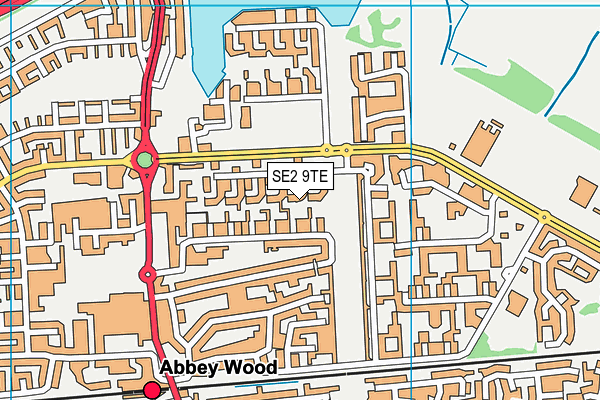 SE2 9TE map - OS VectorMap District (Ordnance Survey) SE2 9TE map - OS VectorMap District (Ordnance Survey)