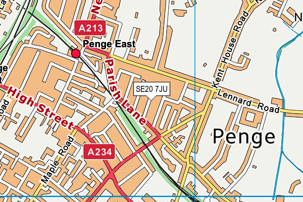SE20 7JU map - OS VectorMap District (Ordnance Survey)