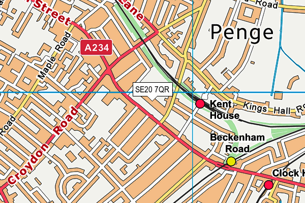 SE20 7QR map - OS VectorMap District (Ordnance Survey) SE20 7QR map - OS VectorMap District (Ordnance Survey)