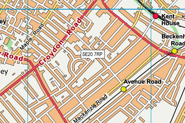 SE20 7RP map - OS VectorMap District (Ordnance Survey) SE20 7RP map - OS VectorMap District (Ordnance Survey)