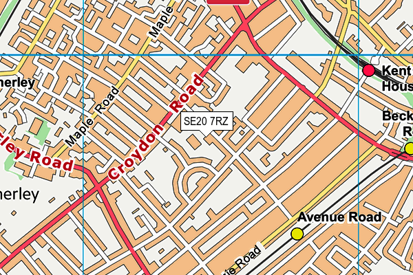 SE20 7RZ map - OS VectorMap District (Ordnance Survey) SE20 7RZ map - OS VectorMap District (Ordnance Survey)