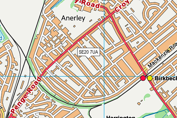 SE20 7UA map - OS VectorMap District (Ordnance Survey)