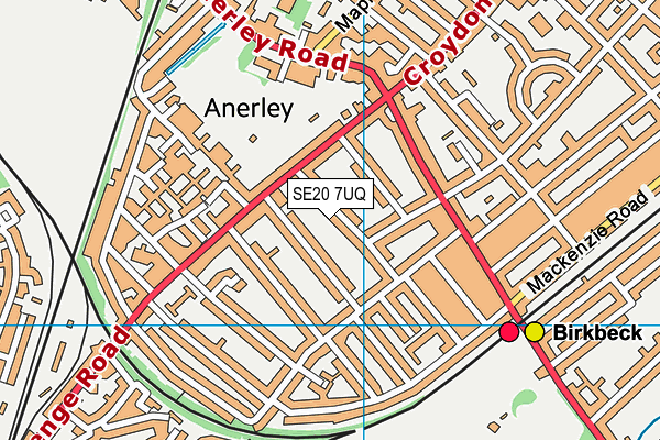 SE20 7UQ map - OS VectorMap District (Ordnance Survey)