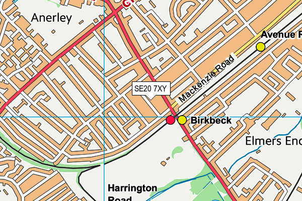 SE20 7XY map - OS VectorMap District (Ordnance Survey) SE20 7XY map - OS VectorMap District (Ordnance Survey)