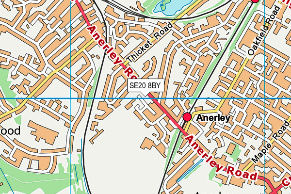 SE20 8BY map - OS VectorMap District (Ordnance Survey) SE20 8BY map - OS VectorMap District (Ordnance Survey)