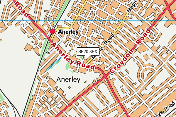 SE20 8EX map - OS VectorMap District (Ordnance Survey) SE20 8EX map - OS VectorMap District (Ordnance Survey)