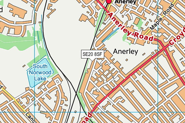 SE20 8SF map - OS VectorMap District (Ordnance Survey) SE20 8SF map - OS VectorMap District (Ordnance Survey)