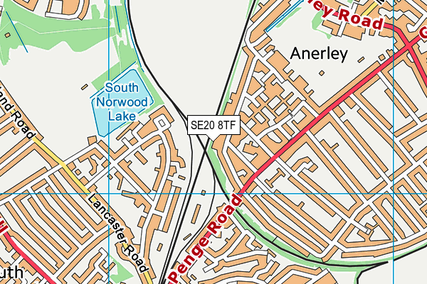SE20 8TF map - OS VectorMap District (Ordnance Survey) SE20 8TF map - OS VectorMap District (Ordnance Survey)