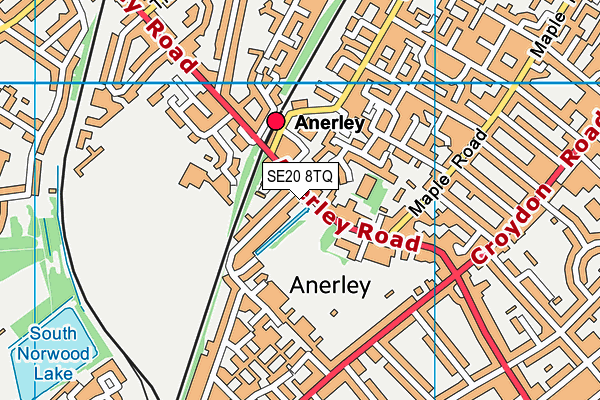 SE20 8TQ map - OS VectorMap District (Ordnance Survey) SE20 8TQ map - OS VectorMap District (Ordnance Survey)