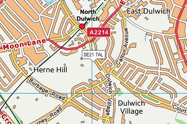 SE21 7AL map - OS VectorMap District (Ordnance Survey) SE21 7AL map - OS VectorMap District (Ordnance Survey)